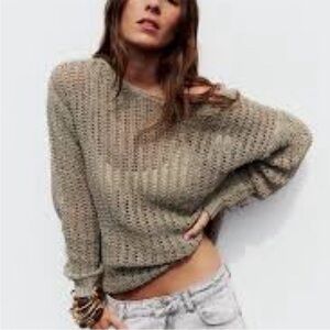 Zara off shoulder stretch sweater Large